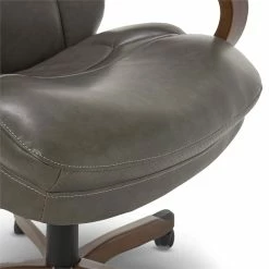 Outlet ⌛ Serta At Home Serta Conway Big And Tall Executive Office Chair With Wood Accents Gray ✨ -Deals Writing Desks Store 2404161 23 L