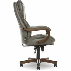 Outlet ⌛ Serta At Home Serta Conway Big And Tall Executive Office Chair With Wood Accents Gray ✨ -Deals Writing Desks Store 2404161 28 L