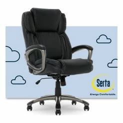 Budget ⭐ Serta At Home Serta Garret Executive Office Chair Black Bonded Leather 🌟