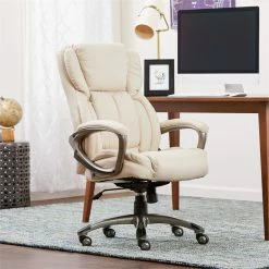 Best Sale 🎉 Serta At Home Serta Garrett Executive Office Chair Ivory White 🎉 -Deals Writing Desks Store 2404163 13 L