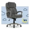 Budget 🔥 Serta At Home Serta Garret Executive Office Chair Gray Bonded Leather ❤️ -Deals Writing Desks Store 2404164 12 L