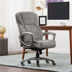 Budget 🔥 Serta At Home Serta Garret Executive Office Chair Gray Bonded Leather ❤️ -Deals Writing Desks Store 2404164 13 L