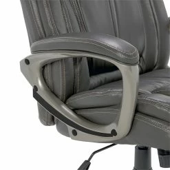 Budget 🔥 Serta At Home Serta Garret Executive Office Chair Gray Bonded Leather ❤️ -Deals Writing Desks Store 2404164 16 L