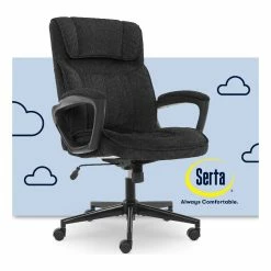Best Pirce 💯 Serta At Home Serta Hannah Microfiber Office Chair With Headrest Pillow Charcoal Gray ✔️