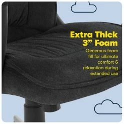 Best Pirce 💯 Serta At Home Serta Hannah Microfiber Office Chair With Headrest Pillow Charcoal Gray ✔️ -Deals Writing Desks Store 2404165 29 L