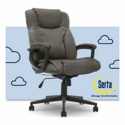 Best Sale ✨ Serta At Home Serta Connor Office Chair Gray Bonded Leather 🧨