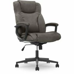 Best Sale ✨ Serta At Home Serta Connor Office Chair Gray Bonded Leather 🧨 -Deals Writing Desks Store 2404167 32 L