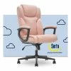 Promo 💯 Serta At Home Serta Connor Office Chair Pink Microfiber 🥰 -Deals Writing Desks Store 2404170 1 L