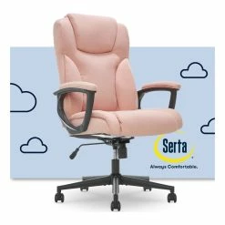 Promo 💯 Serta At Home Serta Connor Office Chair Pink Microfiber 🥰