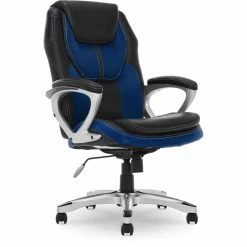 Budget 🤩 Serta At Home Serta Amplify Executive Office Chair Blue 👏 -Deals Writing Desks Store 2404172 27 L