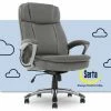 Budget 👏 Serta At Home Serta Big And Tall Executive Office Chair Gray Bonded Leather 🥰