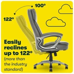 Budget 👏 Serta At Home Serta Big And Tall Executive Office Chair Gray Bonded Leather 🥰 -Deals Writing Desks Store 2404175 10 L