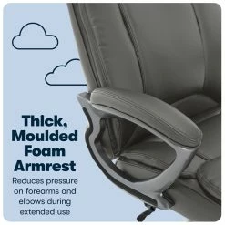 Budget 👏 Serta At Home Serta Big And Tall Executive Office Chair Gray Bonded Leather 🥰 -Deals Writing Desks Store 2404175 8 L
