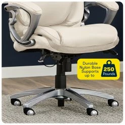 Wholesale 👏 Serta At Home Serta Bryce Executive Office Chair With AIR Technology Cream Bonded Leather 🤩 -Deals Writing Desks Store 2404177 10 L