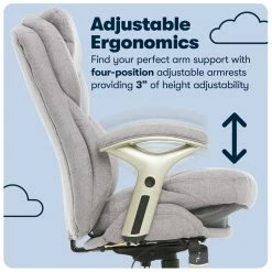 Budget 🤩 Serta At Home Serta Ergonomic Executive Office Chair With Back In Motion Technology Light Gray ✨ -Deals Writing Desks Store 2404180 10 L