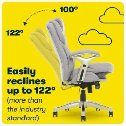Budget 🤩 Serta At Home Serta Ergonomic Executive Office Chair With Back In Motion Technology Light Gray ✨ -Deals Writing Desks Store 2404180 14 L