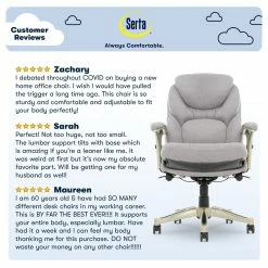 Budget 🤩 Serta At Home Serta Ergonomic Executive Office Chair With Back In Motion Technology Light Gray ✨ -Deals Writing Desks Store 2404180 15 L