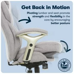 Budget 🤩 Serta At Home Serta Ergonomic Executive Office Chair With Back In Motion Technology Light Gray ✨ -Deals Writing Desks Store 2404180 8 L