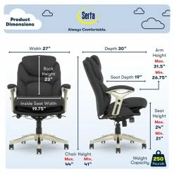 Promo 🛒 Serta At Home Serta Ergonomic Modern Fabric Executive Office Chair In Dark Gray 👍 21 Promo 🛒 Serta At Home Serta Ergonomic Modern Fabric Executive Office Chair In Dark Gray 👍 -Deals Writing Desks Store 2404181 10 L