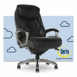 Flash Sale 🔔 Serta At Home Serta Lautner Traditional Faux Leather Gray Executive Office Chair 👏