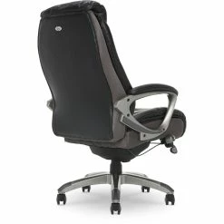 Flash Sale 🔔 Serta At Home Serta Lautner Traditional Faux Leather Gray Executive Office Chair 👏 -Deals Writing Desks Store 2404182 32 L