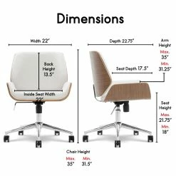 Best deal 😍 Elle Décor Elle Decor Ophelia Office Chair Ivory 🎉 -Deals Writing Desks Store 2404187 12 L