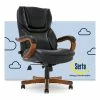 New 👍 Serta At Home Serta Conway Big And Tall Executive Office Chair With Wood Accents Black 🥰