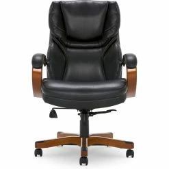 New 👍 Serta At Home Serta Conway Big And Tall Executive Office Chair With Wood Accents Black 🥰 -Deals Writing Desks Store 2404193 27 L