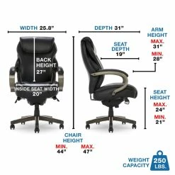 Top 10 👍 La-Z-Boy Office La-Z-Boy Hyland Executive Office Chair With AIR Lumbar Technology Black 🧨 -Deals Writing Desks Store 2404197 12 L