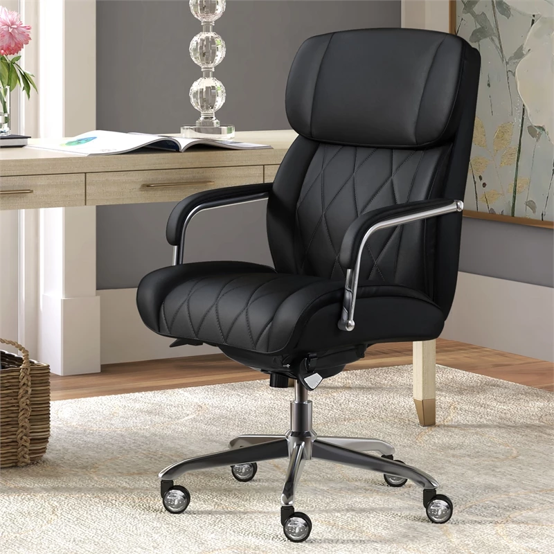 Promo 👍 La-Z-Boy Office La-Z-Boy Modern Faux Leather Quilted Leather Executive Office Chair Black 👍 4 Promo 👍 La-Z-Boy Office La-Z-Boy Modern Faux Leather Quilted Leather Executive Office Chair Black 👍 - Image 2