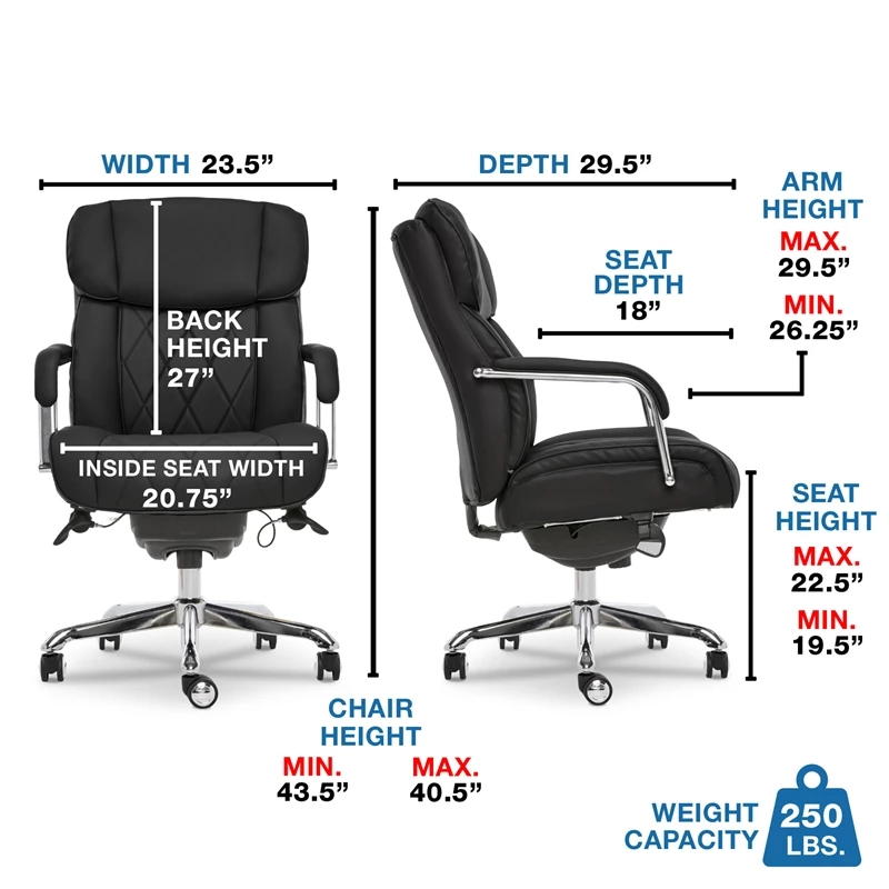 Promo 👍 La-Z-Boy Office La-Z-Boy Modern Faux Leather Quilted Leather Executive Office Chair Black 👍 5 Promo 👍 La-Z-Boy Office La-Z-Boy Modern Faux Leather Quilted Leather Executive Office Chair Black 👍 - Image 3