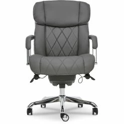 Coupon ⌛ La-Z-Boy Office La-Z-Boy Sutherland Modern Faux Leather Gray Leather Executive Office Chair Grey 👏 -Deals Writing Desks Store 2404202 25 L