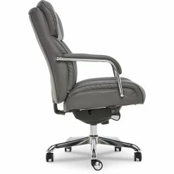Coupon ⌛ La-Z-Boy Office La-Z-Boy Sutherland Modern Faux Leather Gray Leather Executive Office Chair Grey 👏 -Deals Writing Desks Store 2404202 27 L