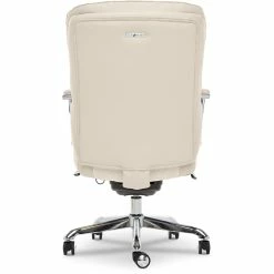 Budget 🎁 La-Z-Boy Office La-Z-Boy Sutherland Quilted Leather Executive Office Chair Ivory White 😀 -Deals Writing Desks Store 2404203 29 L
