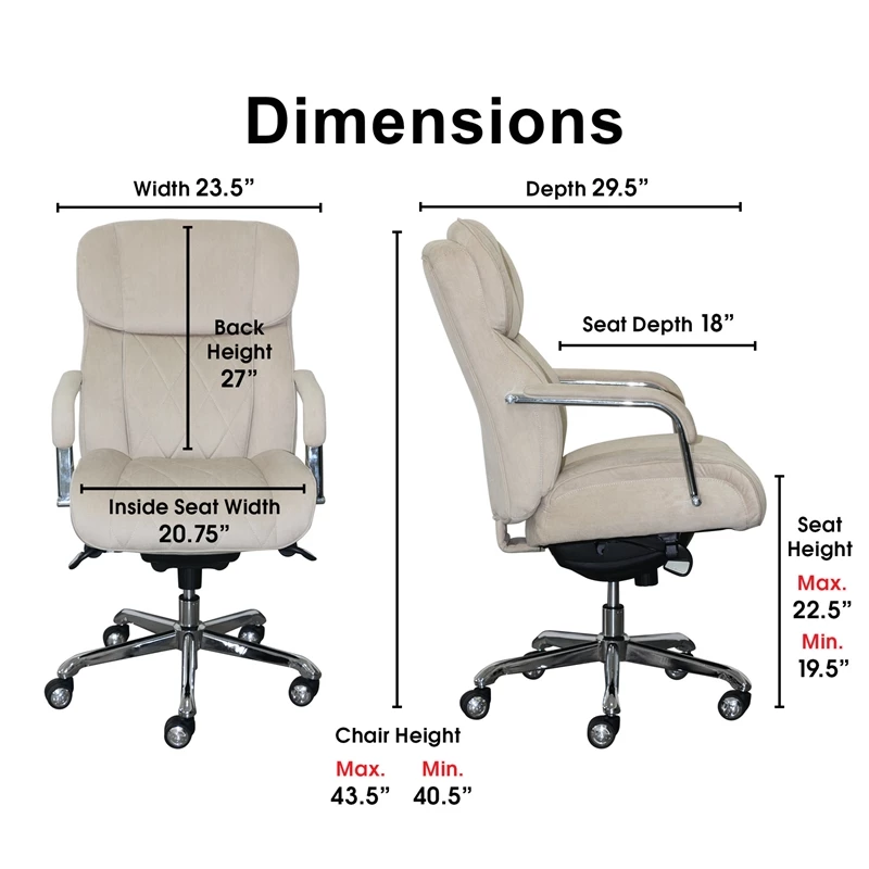Best deal 😀 La-Z-Boy Office La-Z-Boy Sutherland Quilted Fabric Executive Office Chair Cream 👍 5 Best deal 😀 La-Z-Boy Office La-Z-Boy Sutherland Quilted Fabric Executive Office Chair Cream 👍 - Image 3