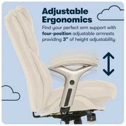 Brand new 😍 Serta At Home Serta Ergonomic Executive Office Chair With Back In Motion Technology Ivory ⌛ -Deals Writing Desks Store 2404205 10 L
