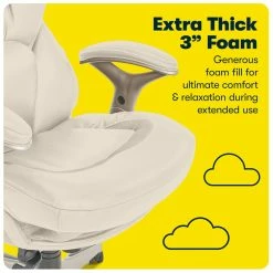 Brand new 😍 Serta At Home Serta Ergonomic Executive Office Chair With Back In Motion Technology Ivory ⌛ -Deals Writing Desks Store 2404205 11 L