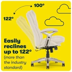Brand new 😍 Serta At Home Serta Ergonomic Executive Office Chair With Back In Motion Technology Ivory ⌛ -Deals Writing Desks Store 2404205 14 L