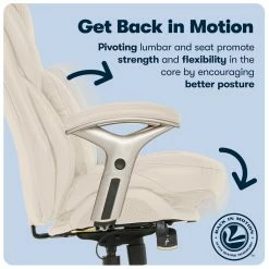 Brand new 😍 Serta At Home Serta Ergonomic Executive Office Chair With Back In Motion Technology Ivory ⌛ -Deals Writing Desks Store 2404205 8 L