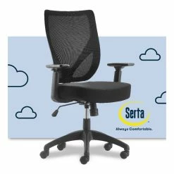 New 😀 Serta At Home Serta Production Mesh Office Chair With Nylon Base Black 😍