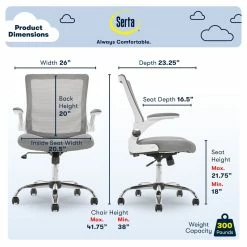 Best Sale 👏 Serta At Home Serta Works Creativity Mesh Office Chair With Chrome Base Gray 🌟 -Deals Writing Desks Store 2404208 14 L