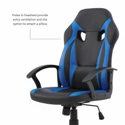 Best deal 💯 Linon Grayson Wood Gaming Office Chair In Blue 🧨 -Deals Writing Desks Store 2415298 12 L