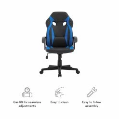 Best deal 💯 Linon Grayson Wood Gaming Office Chair In Blue 🧨 -Deals Writing Desks Store 2415298 14 L