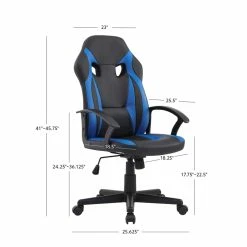 Best deal 💯 Linon Grayson Wood Gaming Office Chair In Blue 🧨 -Deals Writing Desks Store 2415298 17 L