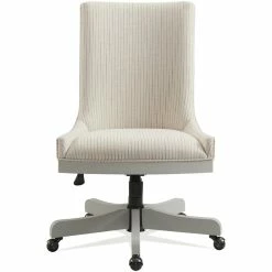 Wholesale 🎉 Riverside Furniture Osborne Upholstered Wood Office Swivel Chair In Gray Skies 🌟 -Deals Writing Desks Store 2417399 2 L