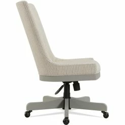 Wholesale 🎉 Riverside Furniture Osborne Upholstered Wood Office Swivel Chair In Gray Skies 🌟 -Deals Writing Desks Store 2417399 3 L