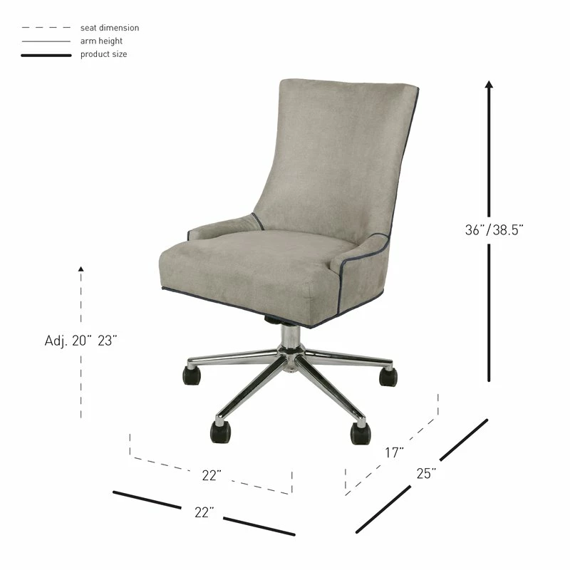 Hot Sale ๐ฅฐ New Pacific Direct Charlotte 23" Fabric Swivel Office Chair In Gray/Chrome โ 10 Hot Sale ๐ฅฐ New Pacific Direct Charlotte 23" Fabric Swivel Office Chair In Gray/Chrome โ - Image 8