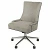 Hot Sale 🥰 New Pacific Direct Charlotte 23" Fabric Swivel Office Chair In Gray/Chrome ⌛ -Deals Writing Desks Store 2422355 L