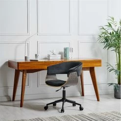 Hot Sale 🧨 New Pacific Direct Maggie 21.5" Velvet Fabric Swivel Office Chair In Black 🧨 -Deals Writing Desks Store 2422389 1 L