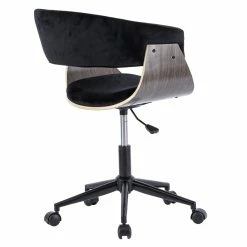 Hot Sale 🧨 New Pacific Direct Maggie 21.5" Velvet Fabric Swivel Office Chair In Black 🧨 -Deals Writing Desks Store 2422389 4 L